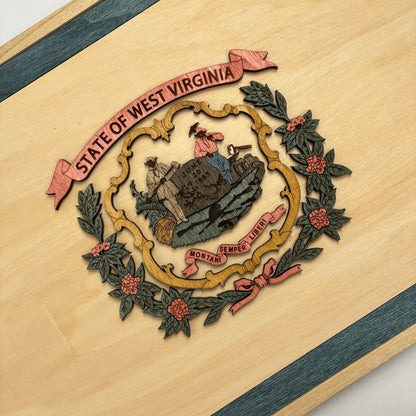 3D Wooden West Virginia State Flag Wall Art